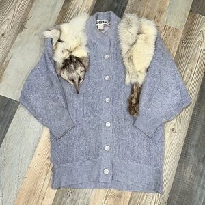 Kamiran fax mink fur violet cardigan